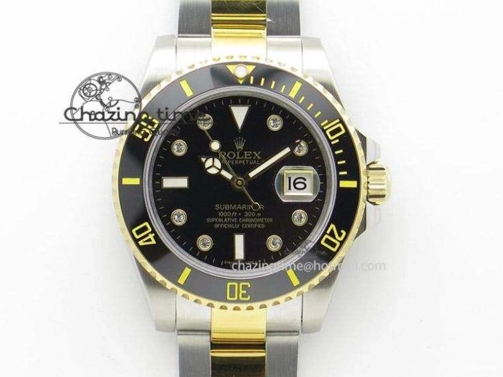 Submariner Dial Edition Bracelet Bezel SS Noob 1:1 YG Best Wrapped On LN 116613 A2836 Black YG 0212